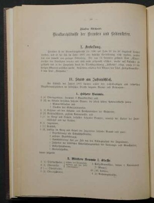 II. Stand am Jahresschluß.