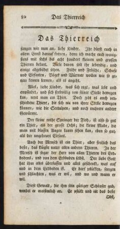 Das Thierreich