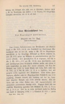 747-749 Über Melanchthons loci : aus Bugenhagens Handschriften