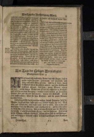 Am Tage der Heiligen Dreyfaltigkeit/ Evangelium Luc. 9.