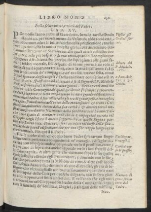 Cap. XV. Della feliche morte, e virtù del Padre