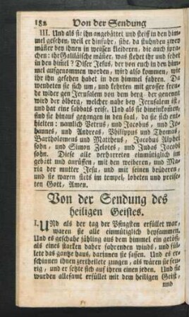 Von der Sendung des heiligen Geistes