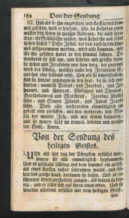 Von der Sendung des heiligen Geistes