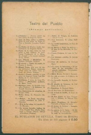 Teatro del Pueblo - (Números publicados)