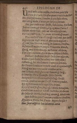 Epilogus de criteriis doctrinæ Christianæ