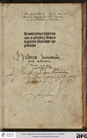 Jacobus de Voragine: Legenda aurea sanctorum, sive Lombardica historia