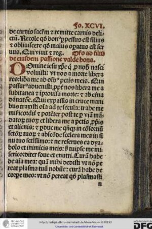 Oratio ad filium de eiusdem passione valde bona.