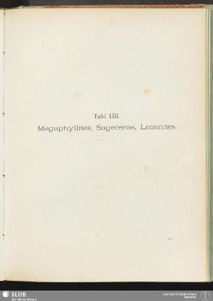 Tafel LIII. Megaphyllites, Sageceras, Lecanites