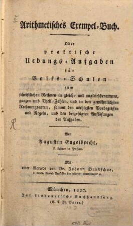 Arithmetisches Exempelbuch