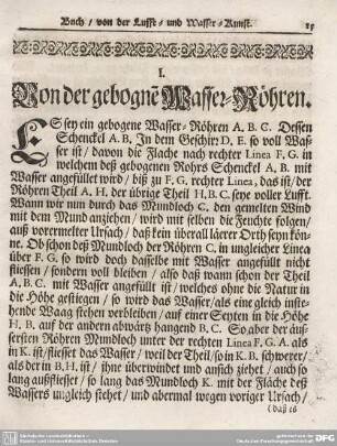 I. Von der gebognen Wasser-Röhren.
