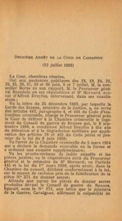 Deuxième Arrêt De La Cour De Cassation (12 juillet 1906)