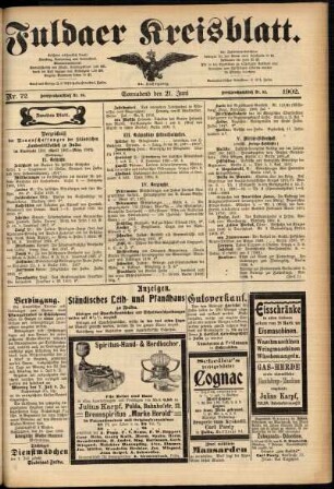 Zweite Ausgabe vom Samstag, den 21. Juni 1902.