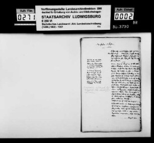 Geschichte von Kloster und Dorf Hofen [aufgegangen in Friedrichshafen; von Kanzleiassistent Heinrich Rigel im STB]