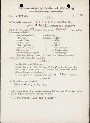 Menzel, Gotthardt