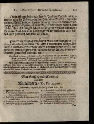 Das funfzehende Capittel. Von dem Mittelworte ...