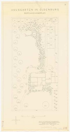 Hausgarten, Oldenburg: Pflanzplan 1:100