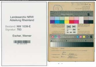 Entnazifizierung Werner Escher , geb. 24.04.1921 (Arbeiter)