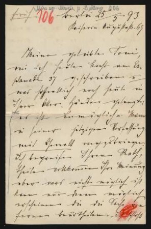 Brief an Toni Petersen : 25.05.1893