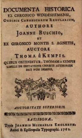 Documenta Historica Ex Chronico Windeshemensi, Ordinis Canonicorum Regularium