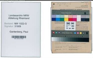 Entnazifizierung Paul Gantenberg , geb. 02.04.1897 (Postsekretaer)