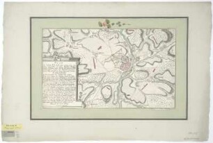 Plan der Belagerung von Glatz, 1:40 000, Kupferstich, 1760