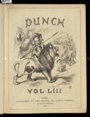 Satirische Zeitschrift "Punch oder The London Charivari. LIII. Vol. 1867