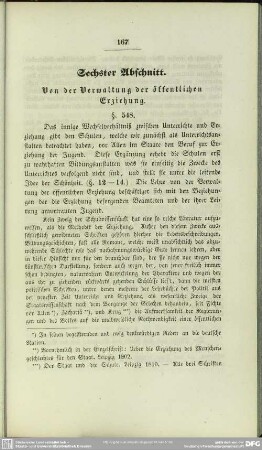 Sechster Abschnitt. Von der Verwaltung der öffentlichen Erziehung