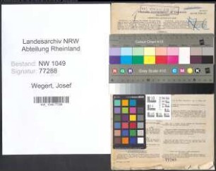Entnazifizierung Josef Wegert , geb. 03.04.1899 (Betriebsleiter)