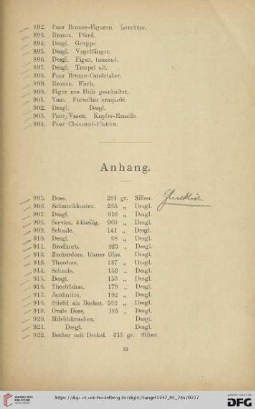 Anhang (Nr. 905- 975)