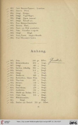 Anhang (Nr. 905- 975)