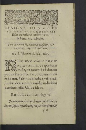 Resignatio simplex