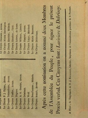 Procés Verbal : Le Peuple assemblé dans la Ville libre de Mons, à l'Èglise de Ste. Waudru, ce jour, 8 Novembre 1792, ...