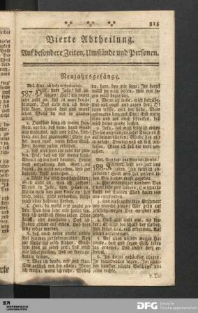 Vierte Abtheilung. Auf besondere Zeiten, Umstände und Personen.