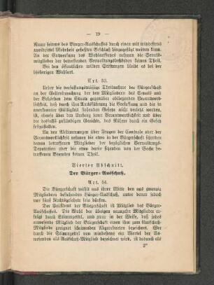 Vierter Abschnitt. Der Bürger-Ausschuß.
