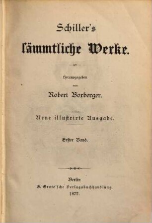 Schillers Werke, 1