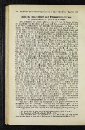 Biblische Urgeschichte und Völkerüberlieferung