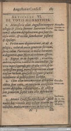 Articulus VI. De Votis Monasticis