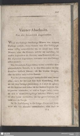 Vierter Abschnitt. Von den besonderen Lagerstätten