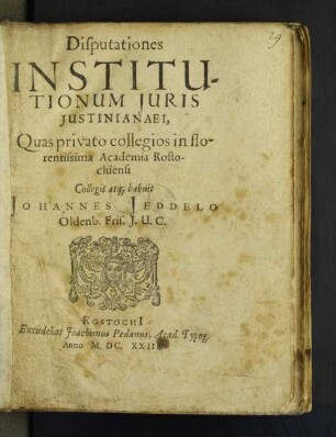 Disputationes Institutionum Iuris Iustinianaei