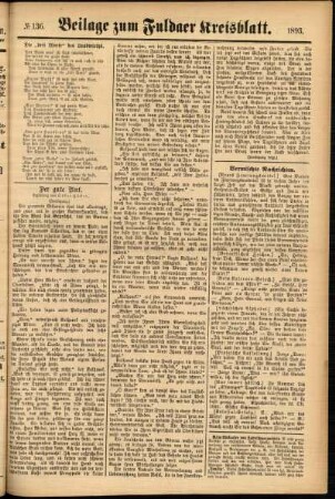Zweite Ausgabe vom Samstag, den 18. November 1893.