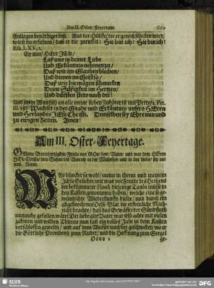 Am III. Oster-Feyertage