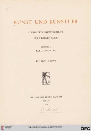 27: Kunst und Künstler: illustrierte Monatsschrift für bildende Kunst und Kunstgewerbe