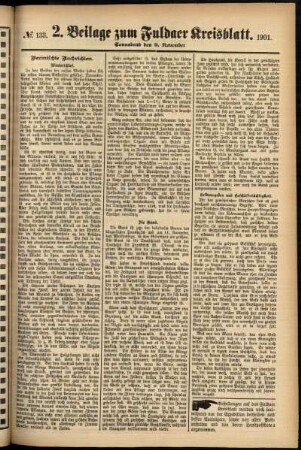 Dritte Ausgabe vom Samstag, den 09. November 1901.