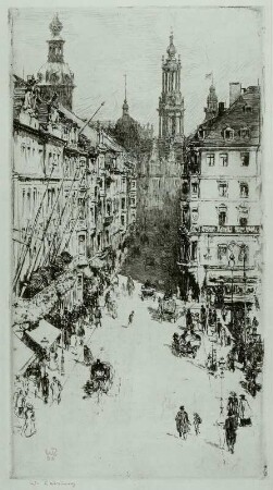 Dresden, Schloßstraße vom Altmarkt aus