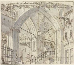 Treppenhaus eines alten Schlosses