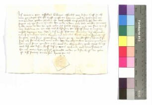 Mertin von Ussigkeim gegen Kraft von Hohenlohe: Schuldsumme; aufgedr. Siegel.