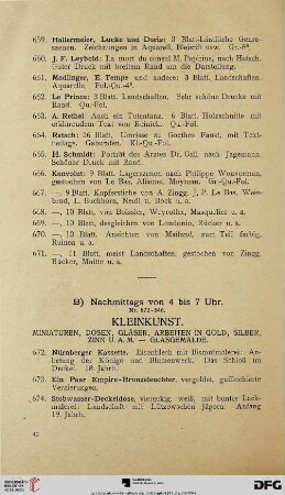 Kleinkunst (Nr. 672-846i)