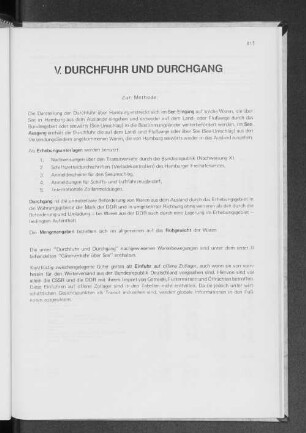 V. Durchfuhr und Durchgang