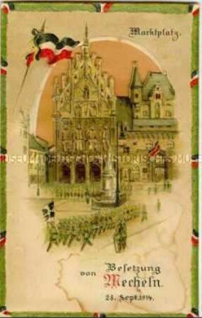 Postkarte zur Eroberung von Mecheln