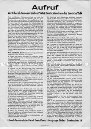 Gründungsaufruf der LDPD, Ortsgruppe Görlitz